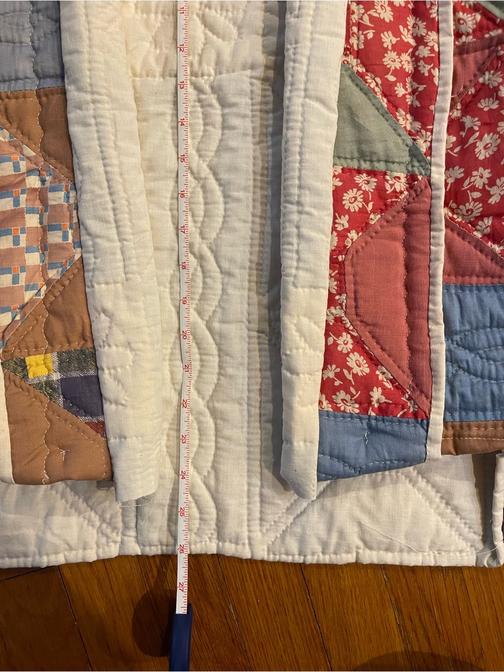 Patchwork Quilted Jacket with Pink & Blue Panels - Picture 9 of 11